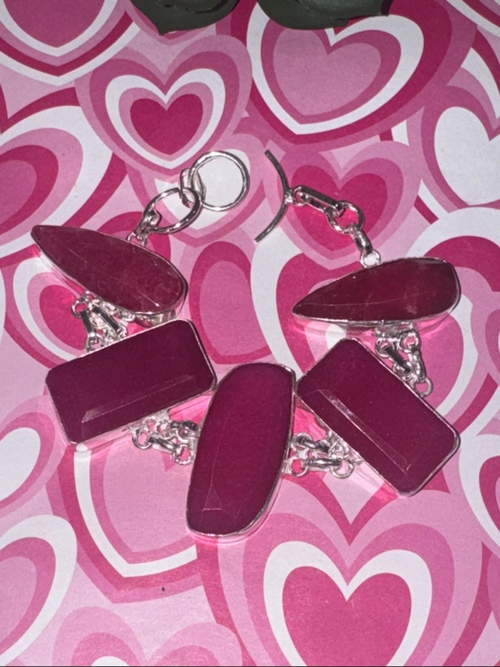 Silver Ruby Bracelet